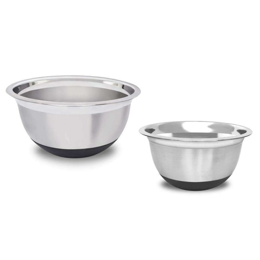 Baking Supplies * | 4.5 Qt.,, 4 Qt., 2-Piece Stainless Steel Mixing Bowl Set With Silicone Base By Unbranded