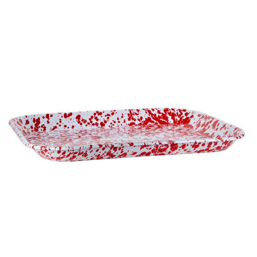 Baking Sheets * | Red Swirl 12.5 In. X 16 In. Half Sheet By Golden Rabbit