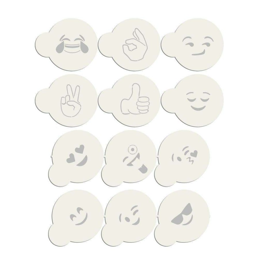 Baking Supplies * | Emojis Cookie Stencil Bundle (12 Patterns) By Designer Stencils