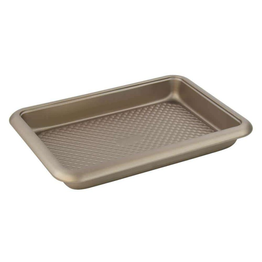 Baking Sheets * | Aurelia Gold Non-Stick 14.5 In. X 10.6 In. X 2.4 In. Carbon Steel Roaster Pan By Home Basics