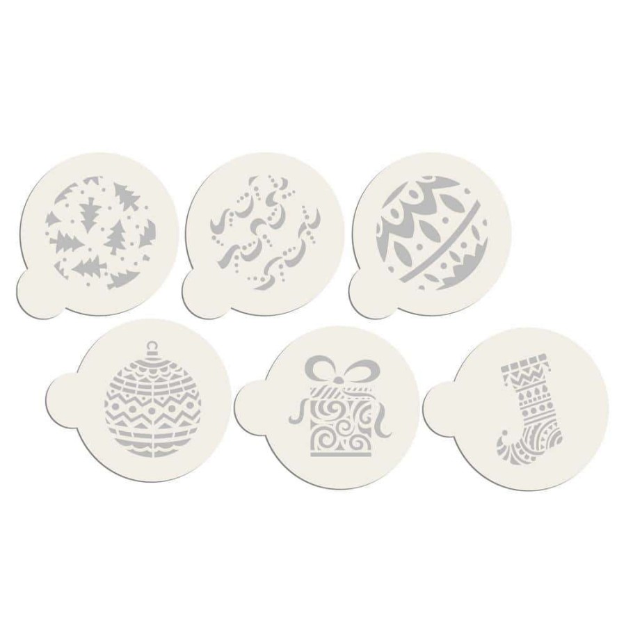 Baking Supplies * | Christmas Cookie Balls, Modern Christmas Cookie Stencil Bundle (6 Patterns) By Designer Stencils