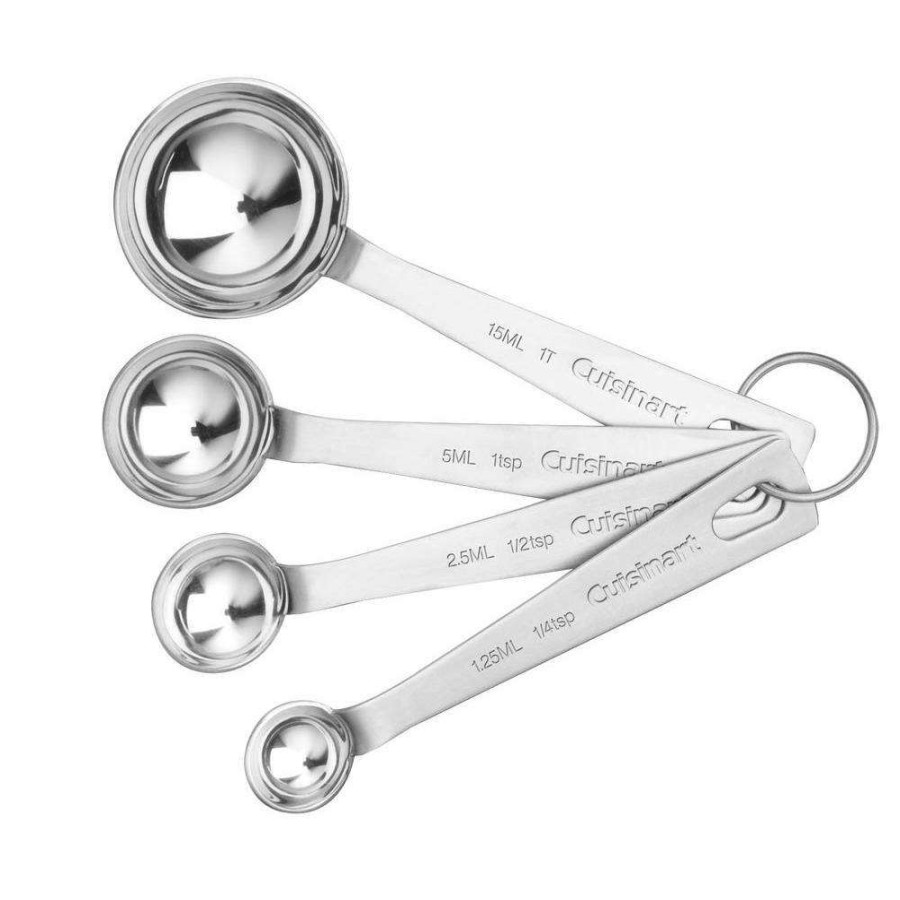 Baking Supplies * | 4-Piece Stainless Steel Measuring Spoon Set By Cuisinart