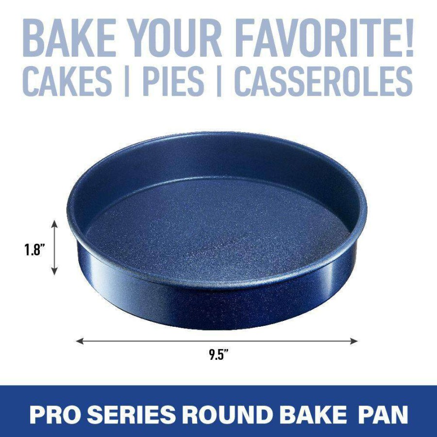 Cake Pans * | Pro Classic Blue 9 In. 0.8Mm Gauge Diamond And Mineral Infused Nonstick Round Baking Pan By Granite Stone Diamond