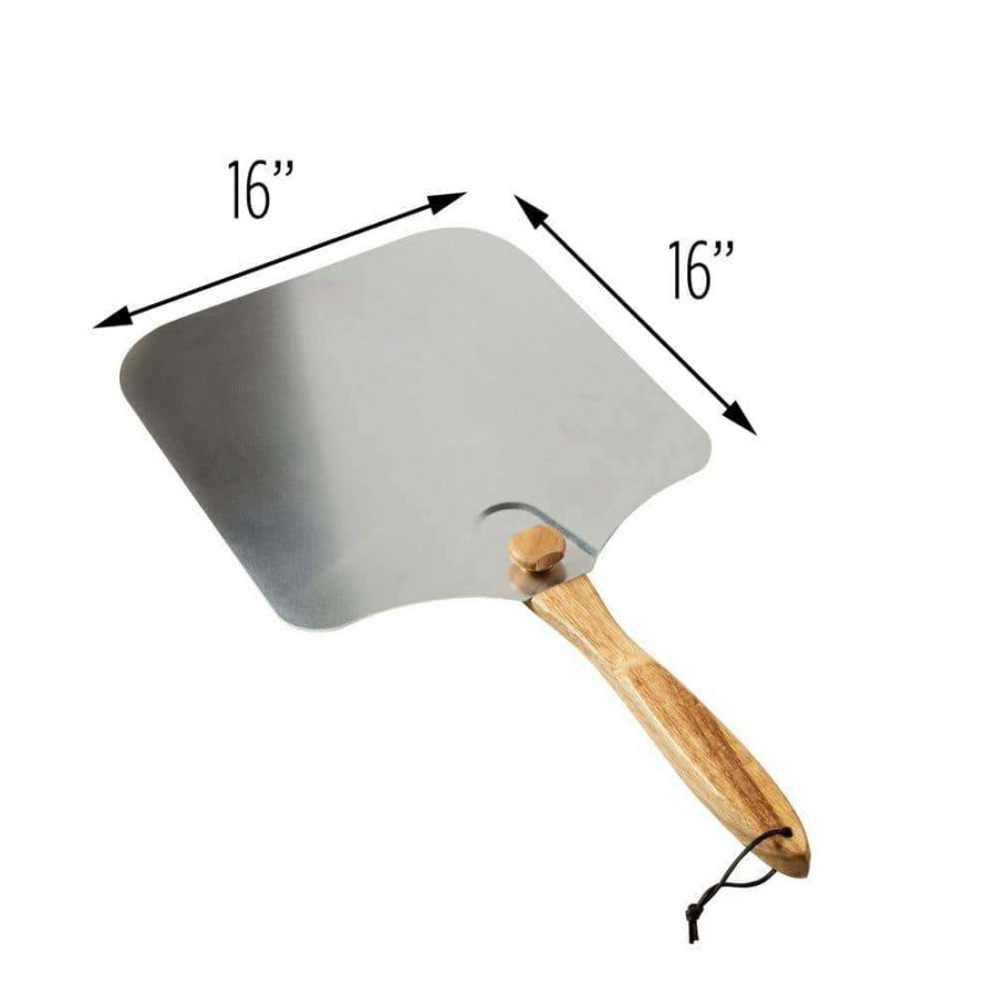 Pizza Pans * | 14 In. X 16 In. Aluminum Foldable Pizza Peel With Wood Handle By Honey-Can-Do