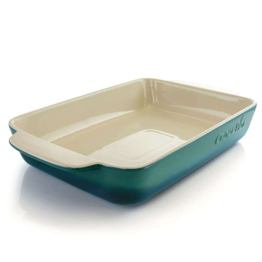 Baking Dishes * | Artisan 4 Qt. Gradient Teal Rectangular Stoneware Bake Pan By Crock-Pot