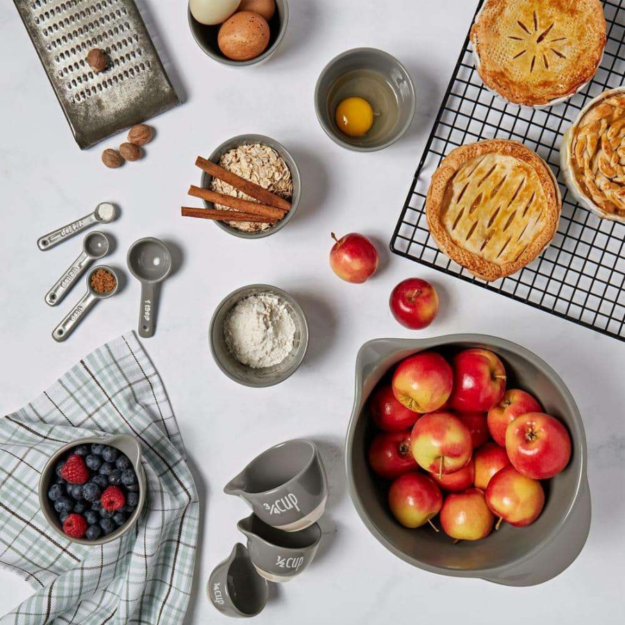 Baking Supplies * | 13-Piece Grey "Made With Love" Mixing Bowls Set With Prep Bowls By Tabletops Gallery