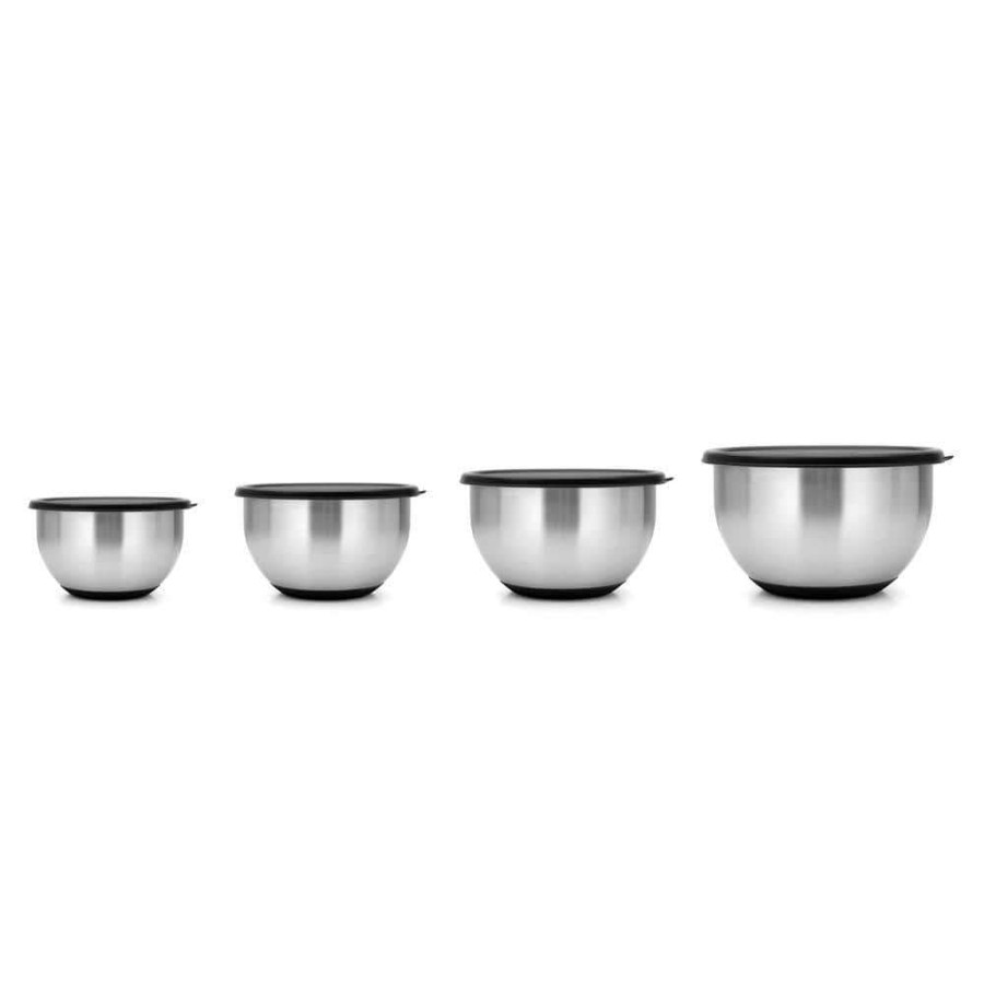 Baking Supplies * | Essentials Geminis 8-Piece 18/10 Stainless Steel Mixing Bowl Set With Lids By Berghoff