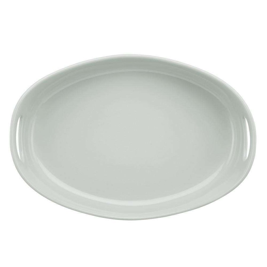 Baking Dishes * | 4.5 Qt. Light Sea Salt Gray Stoneware Bubble And Brown Oval Baker By Rachael Ray