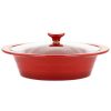 Casserole Dishes * | Appleton 2 Qt. Oval Stoneware Casserole Dish In Red With Glass Lid By Crock-Pot