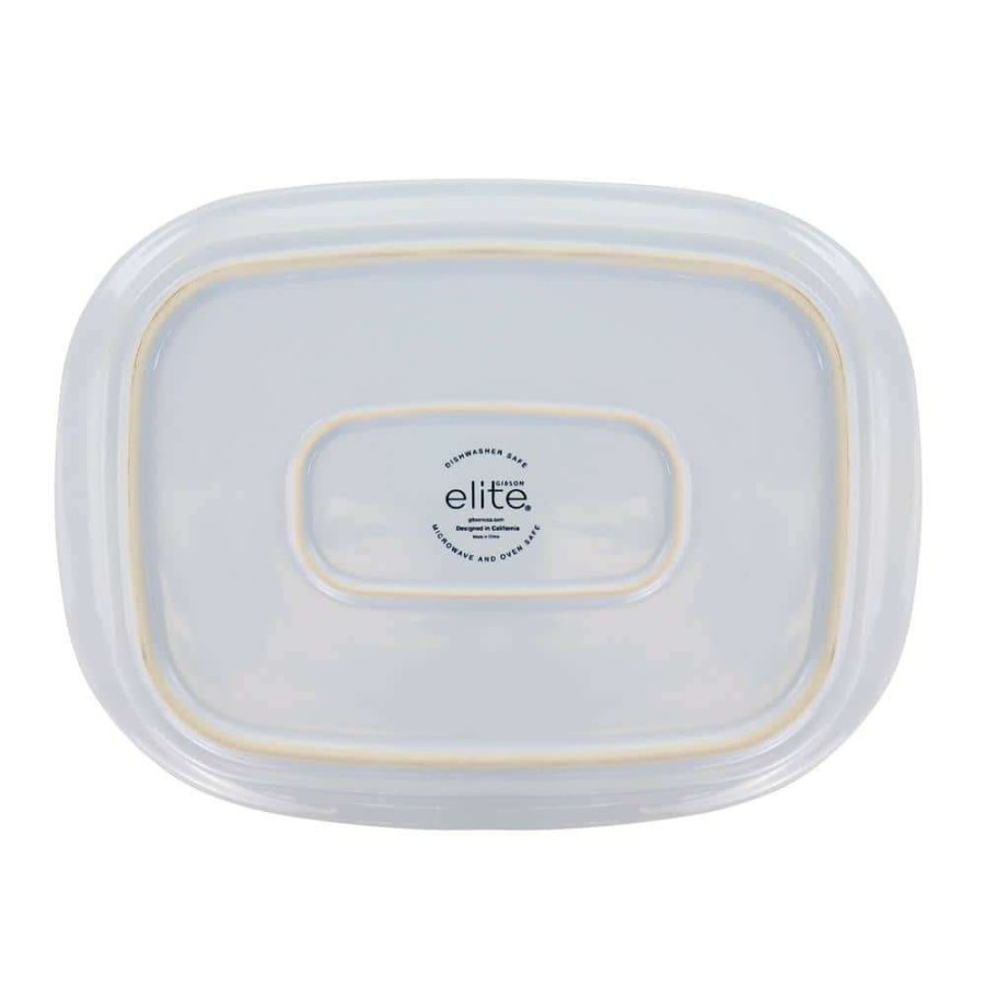 Casserole Dishes * | Gracious Dining 2.7 Qt. Stoneware Casserole In White With Glass Lid By Gibson Elite