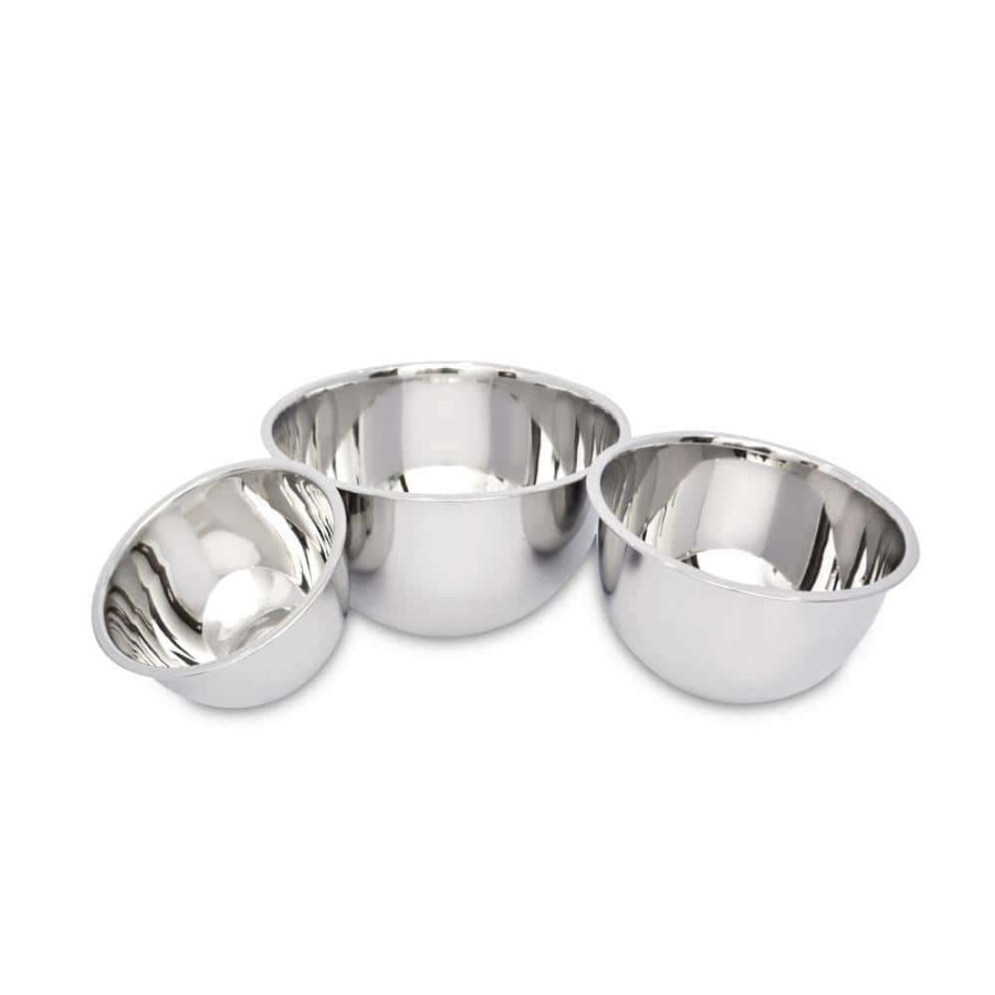 Baking Supplies * | 5.2 Qt.,, 3.25 Qt.,, 1.25 Qt., 3-Piece Stainless Steel Mixing Bowl Set By Unbranded