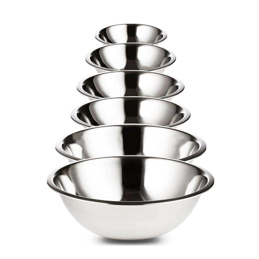 Baking Supplies * | 10 Piece High Quality Large Stainless Steel Mixing Bowl Set By Lexi Home