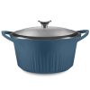 Baking Dishes * | 5.5 Qt. Cast Aluminum Dutch Oven With Lid Blue By Corningware