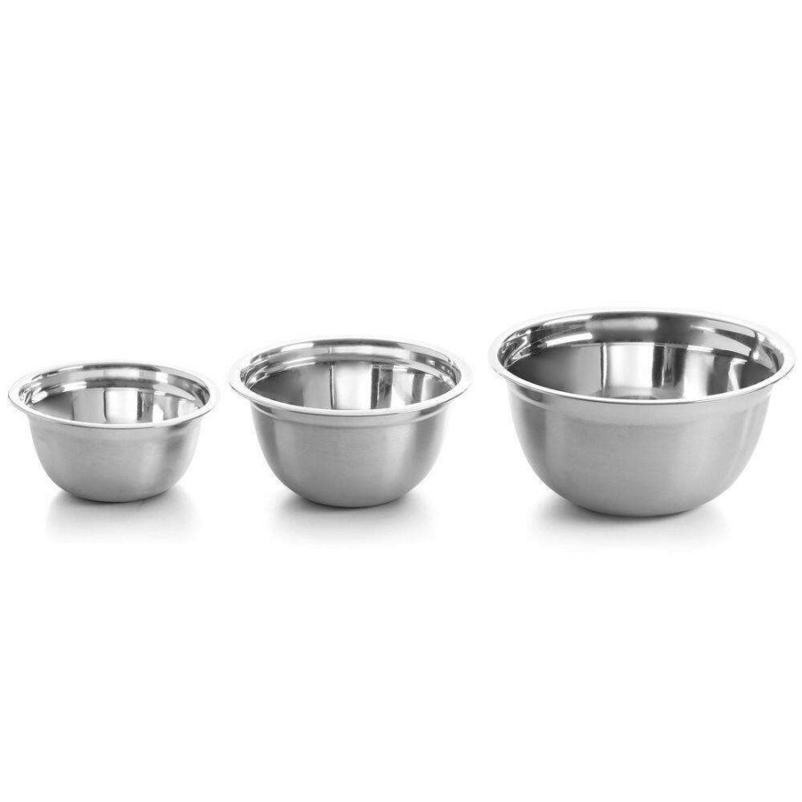 Baking Supplies * | Rosamond 3-Piece Stainless Steel Mixing Bowl Set In Silver By Oster