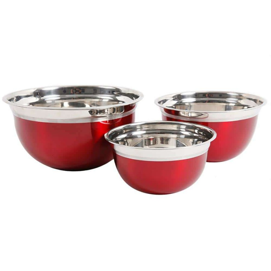 Baking Supplies * | Rosamond 3-Piece Stainless Steel Mixing Bowl Set By Oster