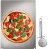 Pizza Pans * | Steel Pizza Plate 14 In. X 20 In. X 0.4 In. Non-Stick Surface Rectangle Pizza Stone With Pizza Cutter For Baking, Silver By Vevor