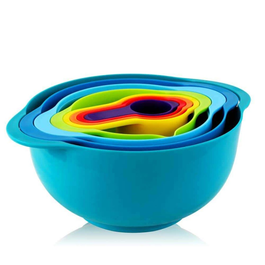 Baking Supplies * | 8-Piece Plastic Assorted Colors Mixing Bowl Set With Measuring Cups By Megachef