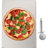 Pizza Pans * | Pizza Stone 14.2 In. X 20 In. X 0.2 In. Steel Pizza Plate 20X Higher Conductivity Pizza Pan For Indoor & Outdoor, Silver By Vevor