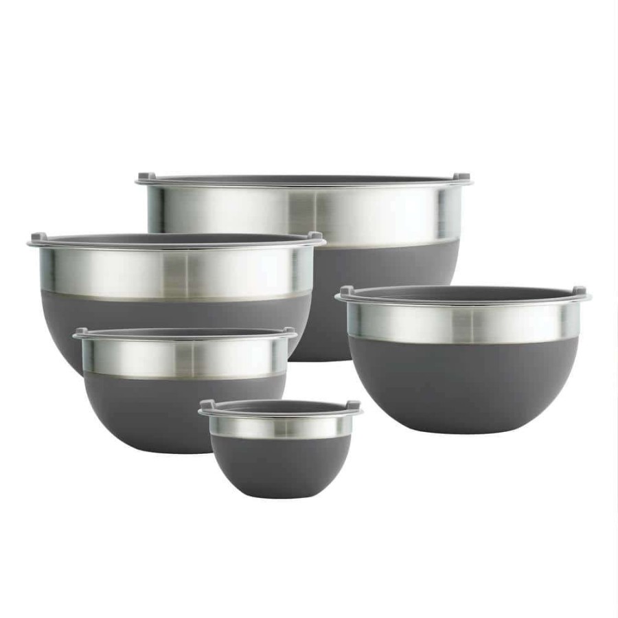 Baking Supplies * | Gray 10-Piece Covered Mixing Bowl Set By Tramontina