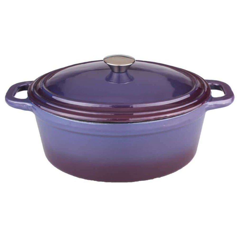 Casserole Dishes * | Neo 8 Qt. Oval Cast Iron Purple Casserole Dish With Lid By Berghoff