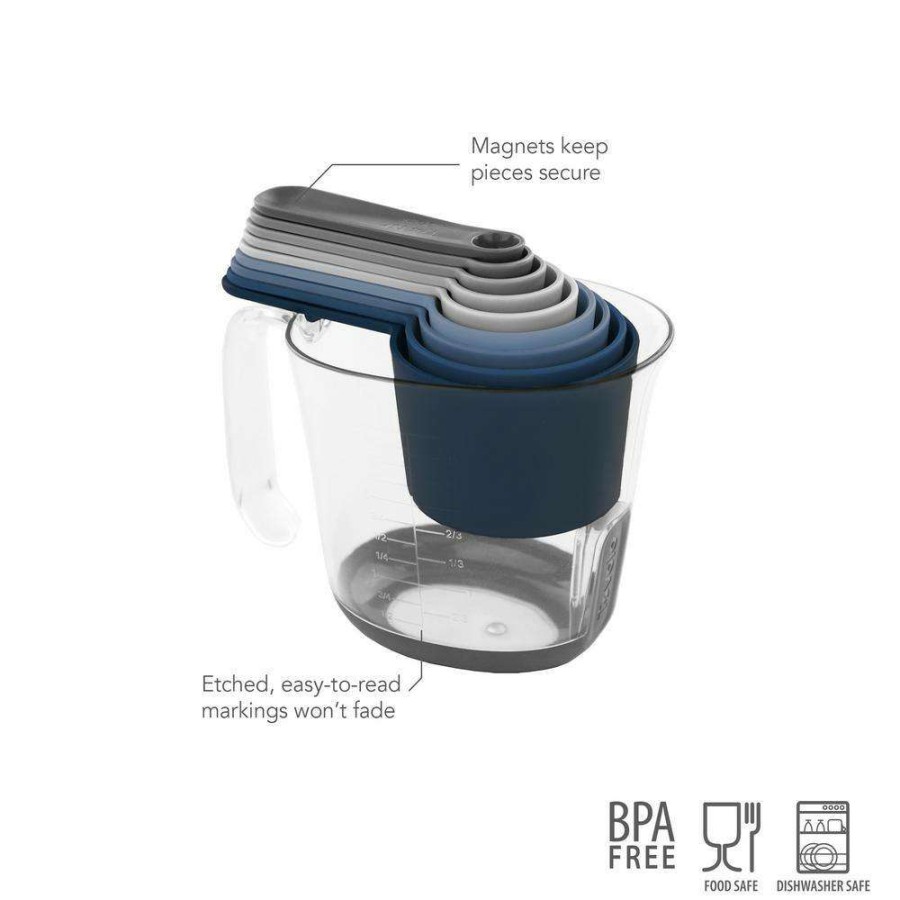 Baking Supplies * | Magnetic Nested Measuring Cup Set System In Blue By Spectrum