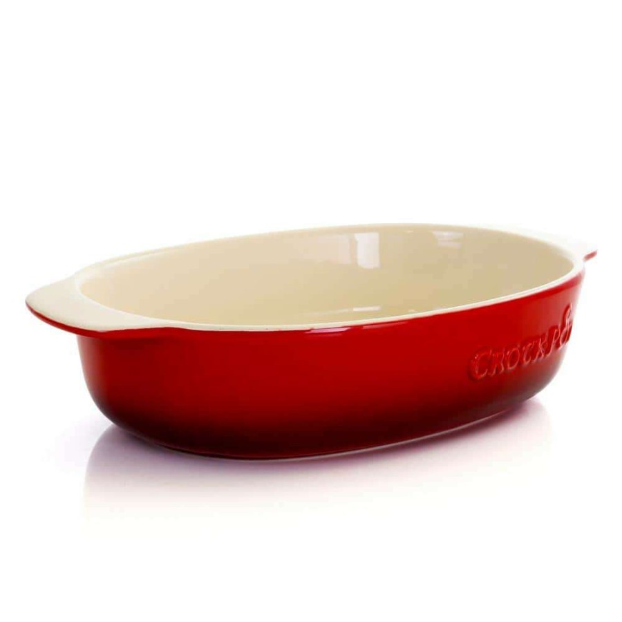 Baking Sheets * | 2.5 Qt. Red Stoneware Bake Pan By Gibson