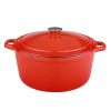 Casserole Dishes * | Neo 5 Qt. Oval Cast Iron Orange Casserole Dish With Lid By Berghoff