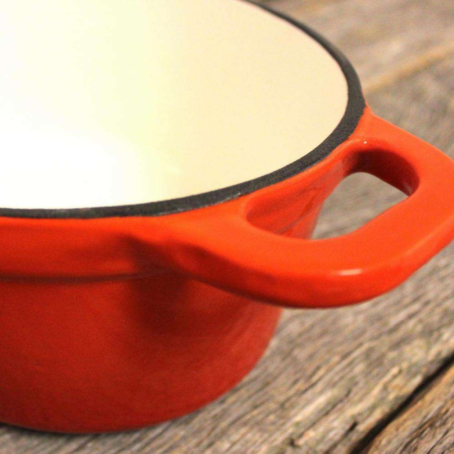 Casserole Dishes * | Neo 5 Qt. Oval Cast Iron Orange Casserole Dish With Lid By Berghoff