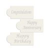 Baking Supplies * | Congratulations, Happy Anniversary, Happy Birthday Cake Stencil Bundle (3 Patterns) By Designer Stencils