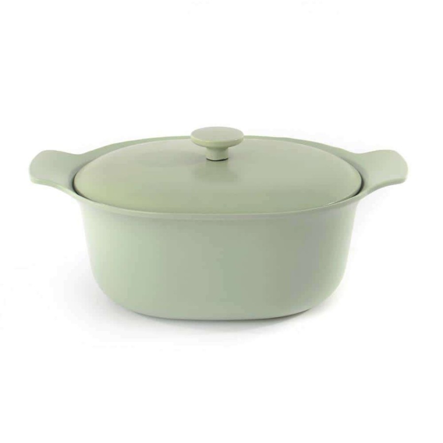 Casserole Dishes * | Ron 5.5 Qt. Oval Cast Iron Green Casserole Dish By Berghoff