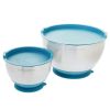 Baking Supplies * | Stainless Steel Suctioning Mixing Bowl Set With Lids (Set Of 2) By Lexi Home