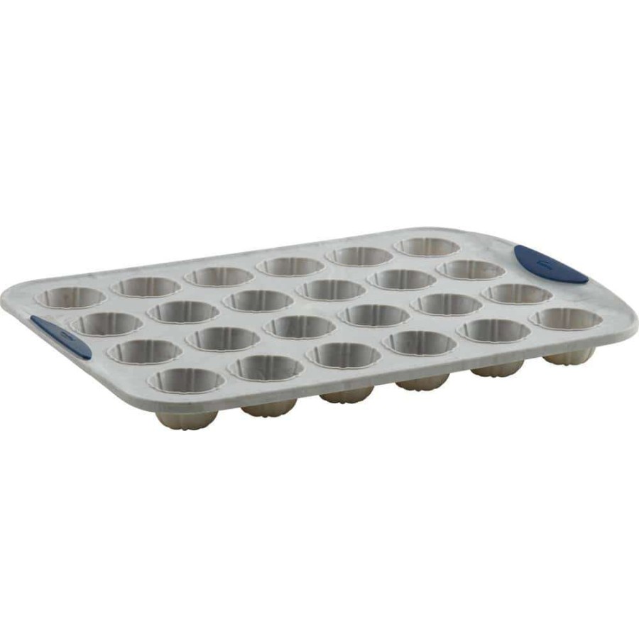 Baking Sheets * | 24-Count Mini Cake Structure Silicone Marble Finish Baking Pans (2-Pack) By Trudeau