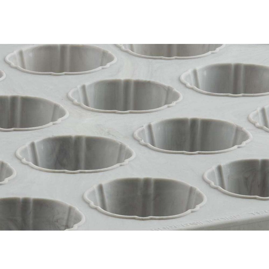 Baking Sheets * | 24-Count Mini Cake Structure Silicone Marble Finish Baking Pans (2-Pack) By Trudeau