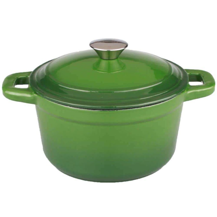 Casserole Dishes * | Neo 7 Qt. Round Cast Iron Green Casserole Dish With Lid By Berghoff