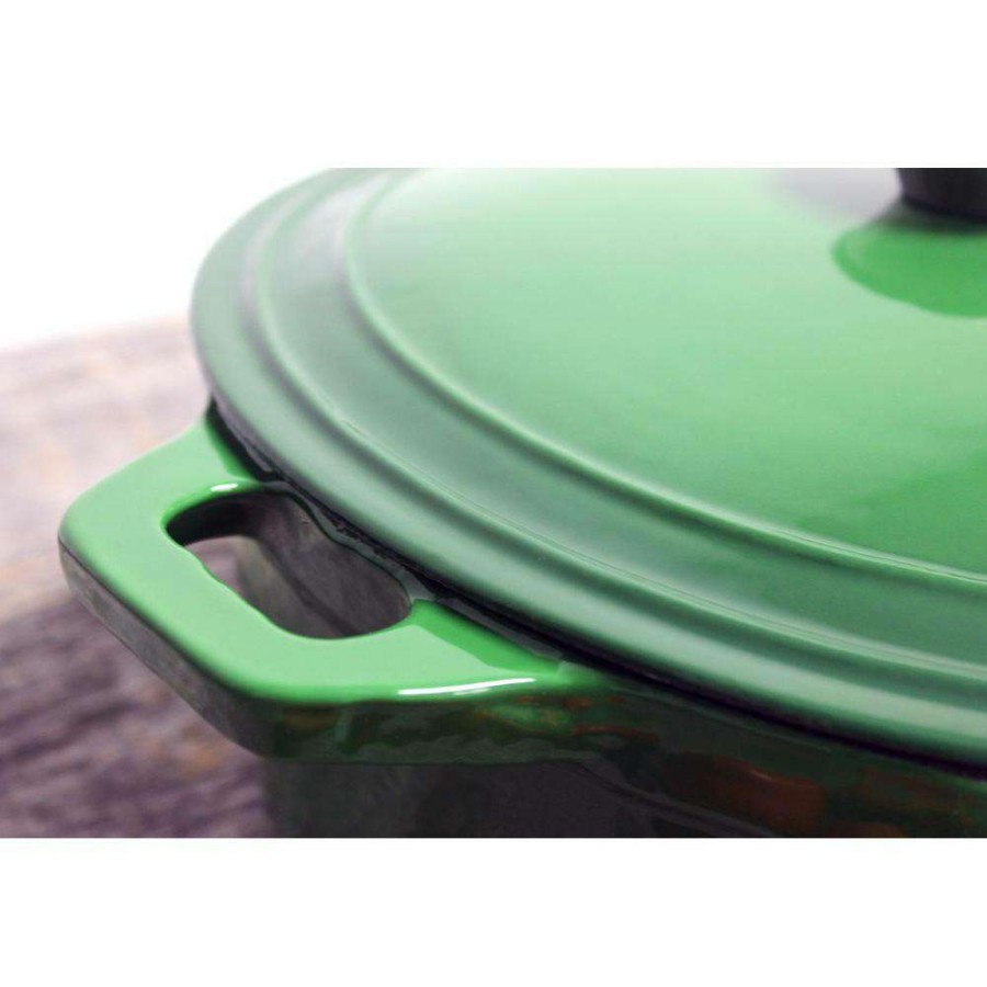 Casserole Dishes * | Neo 7 Qt. Round Cast Iron Green Casserole Dish With Lid By Berghoff