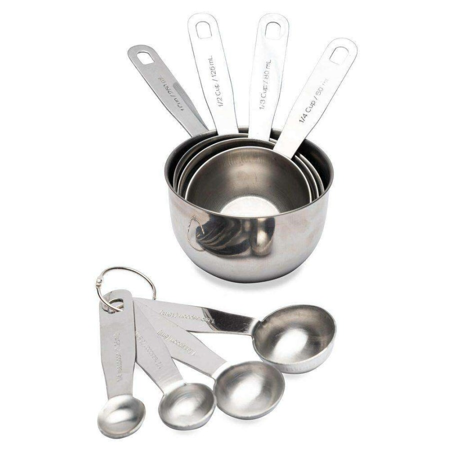 Baking Supplies * | Premium 8-Piece Stainless Steel Measuring Cup And Spoon Set By Lexi Home