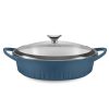 Baking Dishes * | 4 Qt. Corningware Cast Aluminum Braiser With Lid Blue