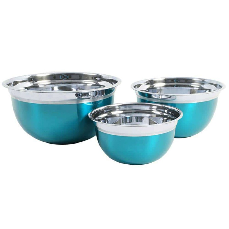 Baking Supplies * | Rosamond 3-Piece Stainless Steel Mixing Bowl Set By Oster