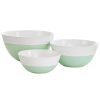 Baking Supplies * | 3-Piece Stoneware Duo-Tone Nesting Mixing Bowl Set In Mint And White By Martha Stewart