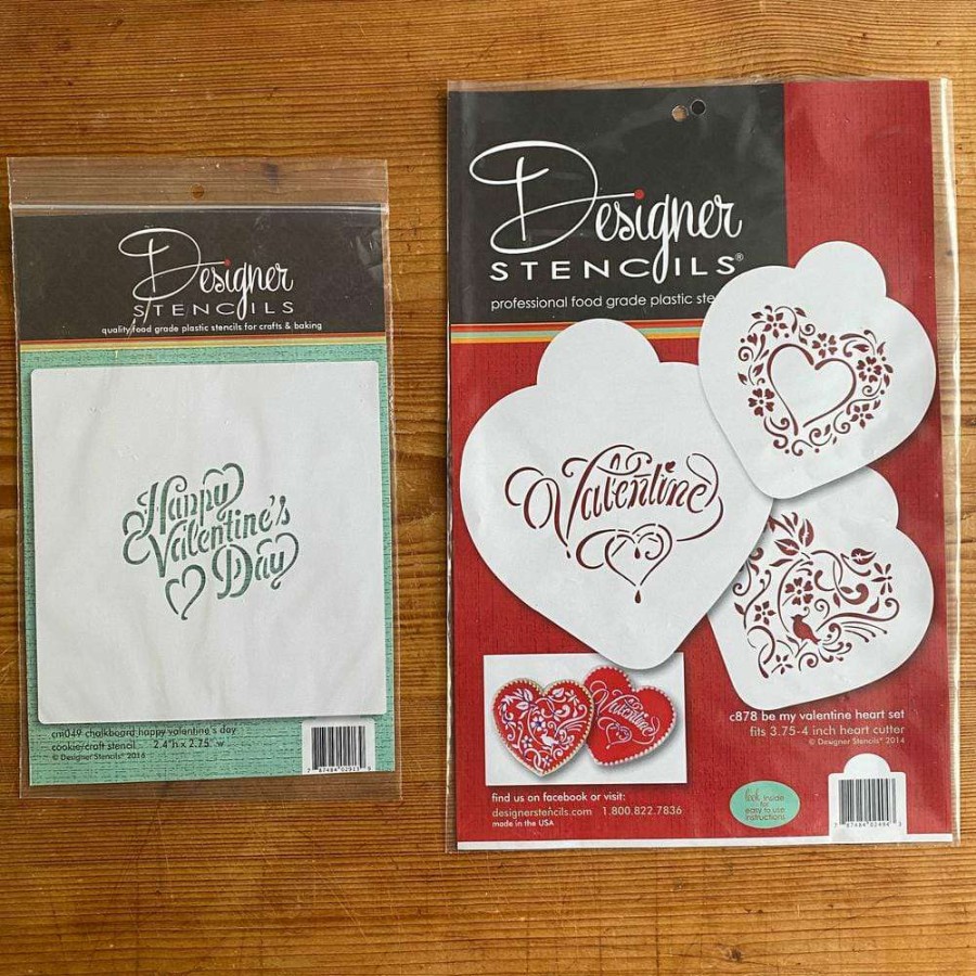 Baking Supplies * | Be My Valentine Heart Cookie Stencil Bundle (4 Patterns) By Designer Stencils