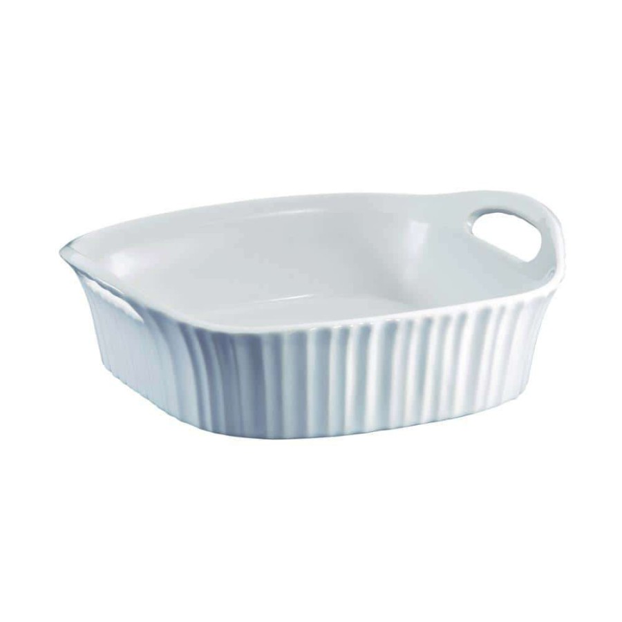 Baking Dishes * | French White 2 Qt. 8 In. X 8 In. Square Stoneware Baker By Corningware