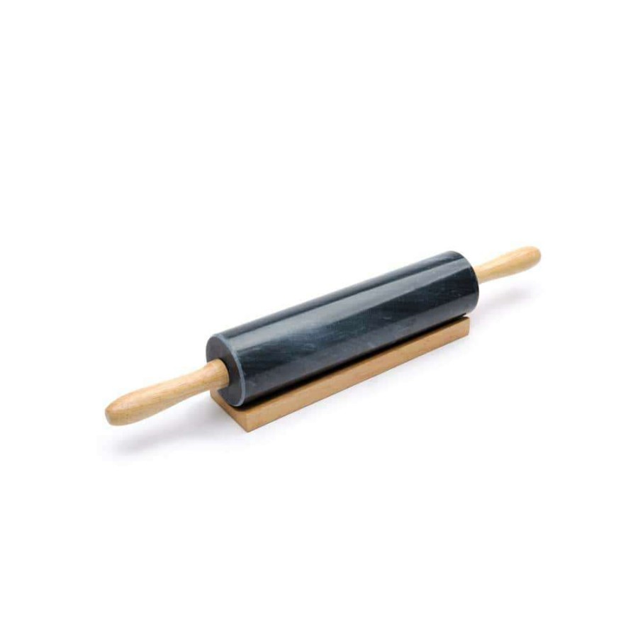 Baking Supplies * | Black Marble Rolling Pin And Base By Fox Run