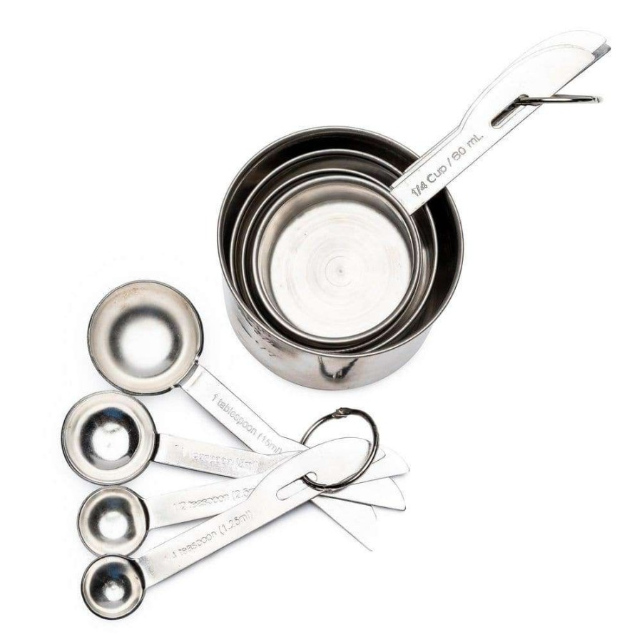 Baking Supplies * | 8-Piece Stainless Steel Measuring Cup And Spoon Set By Lexi Home