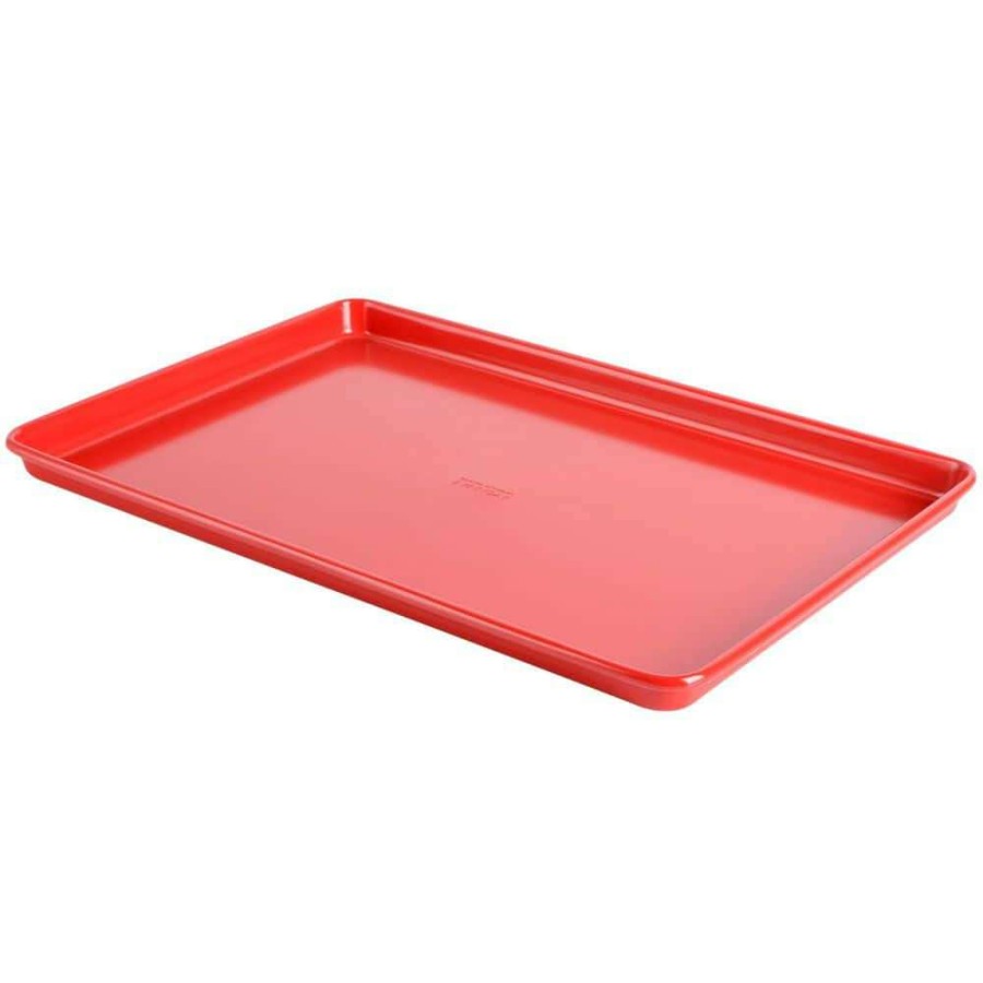 Baking Sheets * | Everyday 17 In. Nonstick Carbon Steel Cookie Sheet In Red By Martha Stewart