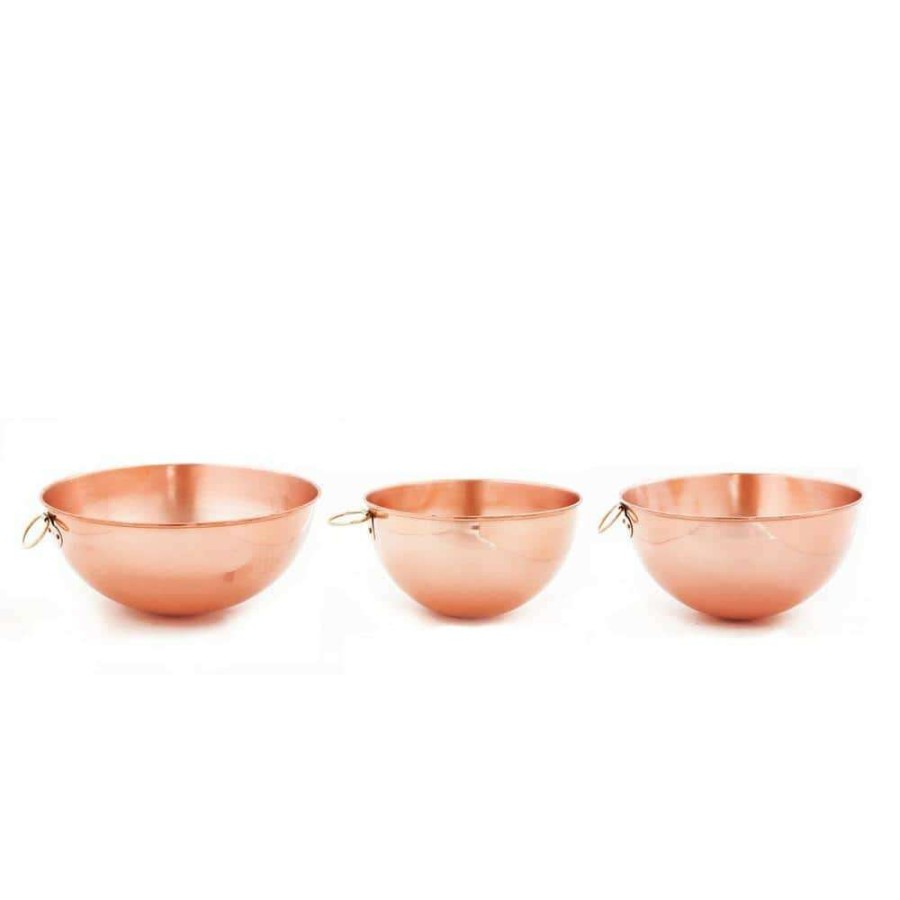 Baking Supplies * | 2 Qt., 4.5 Qt., 5 Qt. Solid Copper Beating Bowl (Set Of 3) By Old Dutch