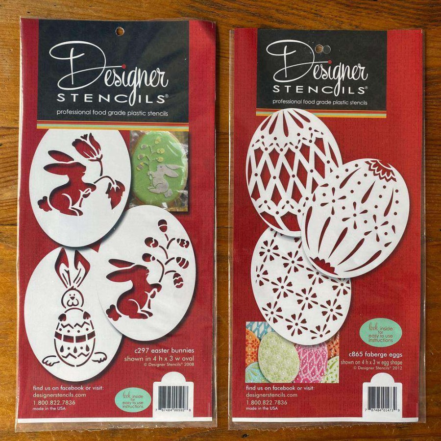 Baking Supplies * | Faberge Eggs And Easter Bunnies Cookie Stencil Bundle (6-Patterns) By Designer Stencils