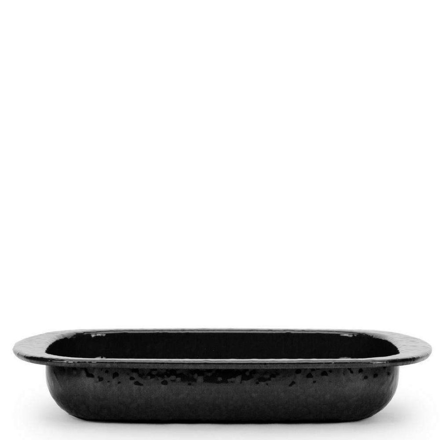 Baking Sheets * | Solid Black 4.5 Qt. Enamelware Baking Pan By Golden Rabbit