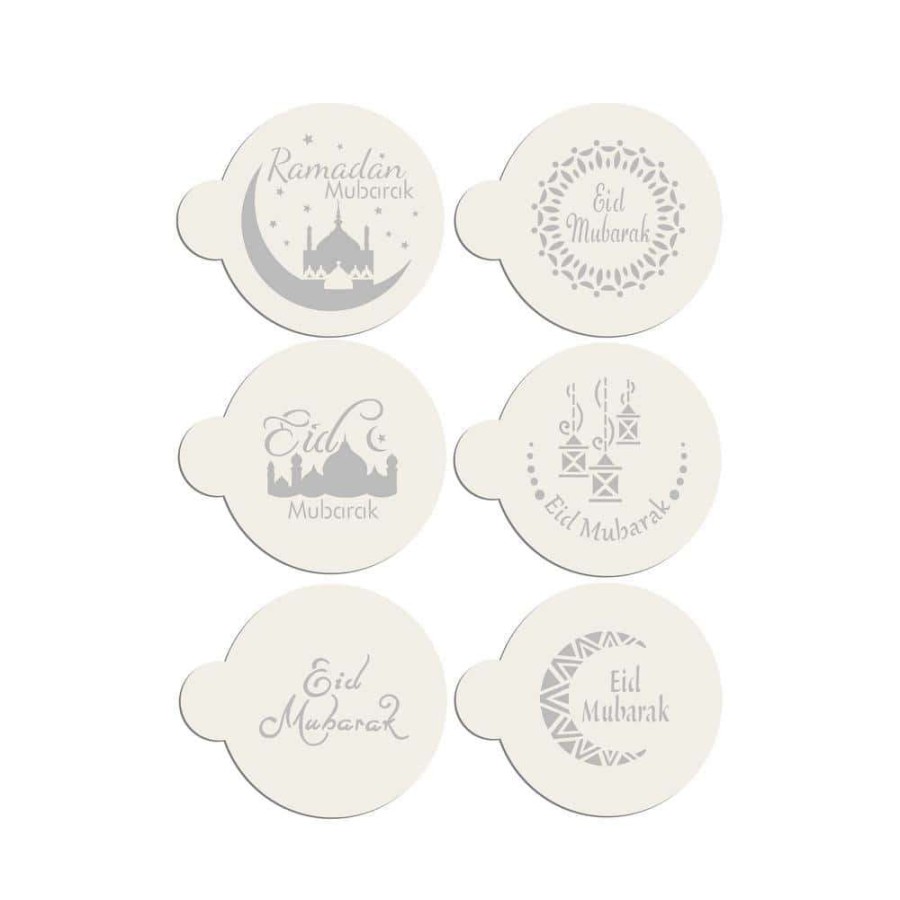 Baking Supplies * | Eid Mubarak Cookie Stencil Bundle (6 Patterns) By Designer Stencils