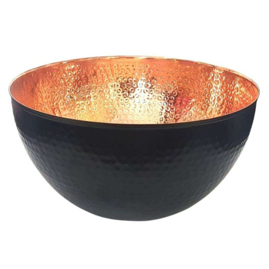 Baking Supplies * | 11.5 In. 100% Hammered Copper Mixing Bowl With Black Perfect For Everyday Kitchen Use Or As A Metal Decorative Bowl By Alchemade