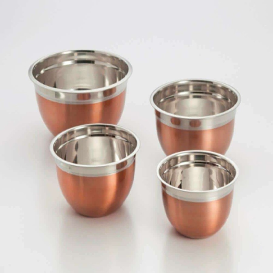 Baking Supplies * | 4 Pc Stainles Steel Mixing Bowls Set With Copper Finish By Cook Pro